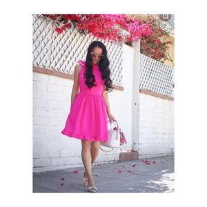 Kate Spade Fuchsia Hot Pink Ruffle Dress